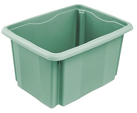 keeeper Aufbewahrungsbox mit Dreh-/Stapelsystem, 38 x 28,5 x 20,5 cm, 15 l, Emil, Nordic Green