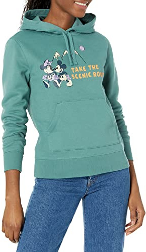 Amazon Essentials Disney | Marvel | Star Wars | Princess Felpe con Cappuccio in Pile (Disponibili in Taglie Forti) Donna, Mickey Scenic Route, S
