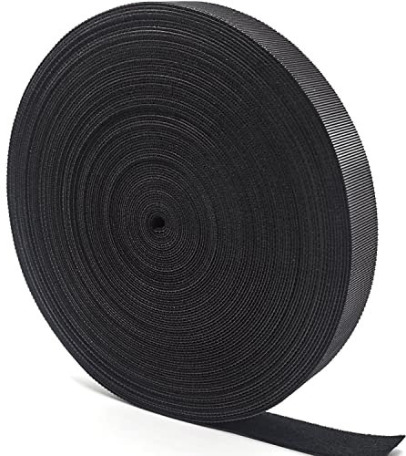 15Mx20MM Attache Cable Reutilisables Nylon, Rouleau Scratch Serre Cable Adhesif Puissant Noir, Sangle Scratch Pour Rangement Cable, Attache Cable Serre-câbles Electriques Pour à La Maison et Au Bureau