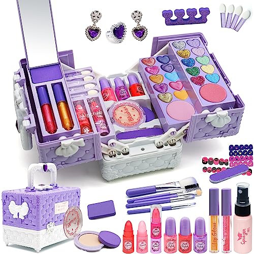 Kinderschminke Set - Schminkkoffer Mädchen Spielzeug, Geschenke für Kinder 4-12 Jahre