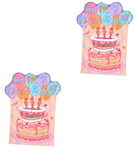 jojofuny 2 Stück Geburtstag Stuhlhussen Stretch Stuhlhussen Kinderstuhlbezug Bürositzbezug Geburtstagsstuhlbezug Für Geburtstagsstuhl Dekorbezug Geburtstagsstuhlbezug Für