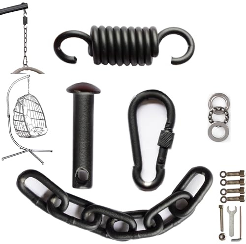 Kit de suspension pour balancelle de patio avec ressort et mousqueton, matériel de suspension pour chaise hamac – Capacité de charge de 250 kg, accessoires de montage pour chaise simple double avec