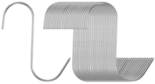 HARFINGTON 24pcs 5 Meat Hooks 304 Stainless Steel Butcher Hook S-Shaped Meat Processing Hooks for Hanging Smoking Grilling Beef Rib BBQ (MAX Load 11 Pound)
