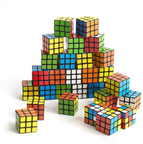 THE TWIDDLERS - 30 Mini Rompecabezas Speed Cube Fidget Toys, 3x3 Mini Juegos para Llenar Bolsas de Fiesta para Niños, Rompecabezas Multipack Premios para Aulas - 3cm