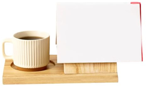 Porte-livre En Bois Porte-livre Repose-page Avec Porte-tasse À Café,Triangle Repose-livre Fleur En Bois Support De Livre Avec Porte-gobelet Pour Les Amoureux De Livres Décoration