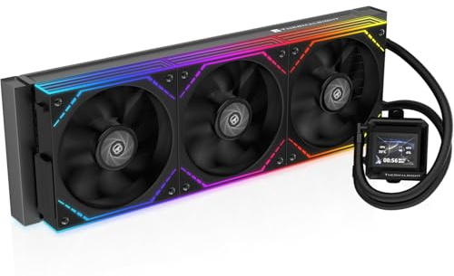 FW360 SE ARGB V2 360mm AIO CPU Liquid Cooler with 2 LCD Screen, 3 x TL-M12Q 120mm ARGB Daisy-Chain PWM Fans, 3000 RPM Pump, Intel LGA 1851/1700/1200/115X & AMD AM5/AM4, Black