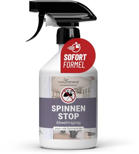 naturetrend Spinnen Stop 500ml - Spinnenspray Insektenspray zur Spinnenabwehr I Anti Spinnenspray I Nicht färbend I Spinnen Stop, Spinnenentferner für Haus, Garten, Garage & Auto