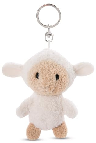 NICI 62247 Sheepmila Portachiavi a forma di pecora, compagno fedele per lo zaino o la borsa di grandi e piccini, 10 cm, bianco