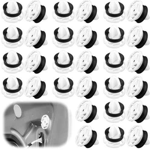 Clips de Fixation Attaches Garniture, 30 Pièces Universal Rivets en Plastique, OEM 7703077476, Compatibles avec Peugeot Citroen Renault, Clips de Fixation pour Auto Voitures Panneaux de Portes