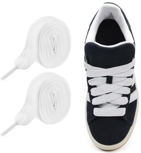 Auzeron Extra Breda Platta Skosnören 17mm För Sneakers Polyester - Ersättnings Platta Skosnören För Sport, Sneakers, Dagligen (Flat Shoelace)