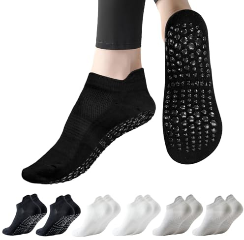 6 Paires Chaussettes Pilates Chaussettes Antidérapantes Femme.Coton Yoga Chaussette Pilates Reformer Socks, Kit Pilates Maison Pilates Accessoires pour Pilates, Yoga, Ballet, Sport,Danse (HBH)