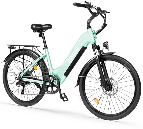 ESKUTE C202 Bicicletta Elettrica 48V 17,5Ah per Adulti 26”, Batteria Rimovibile, E-Bike da Città per Pendolari, Cambio 7 Velocità, 25 km/h, Autonomia fino a 110 km