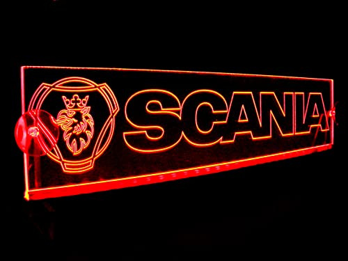 Plaque de camion lumineuse adaptée au pare-brise, intérieur de votre cabine, couleur rouge, convient à tous les modèles SCANIA