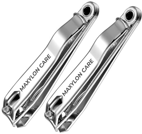 Maxylon care Nail Clippers Stainless Steel - Nail Cutter for Thick Fingernail Toenail, Professional Heavy Duty Nails Clipper for Men Women