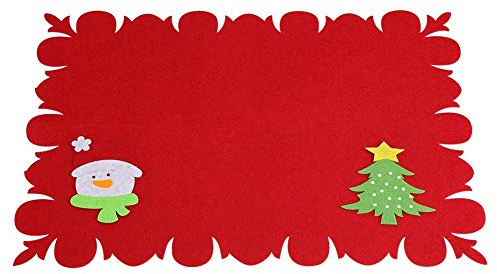 Tovagliette da tavola natalizie, tappetino da cucina in tessuto non tessuto per coltelli e forchette per decorazioni per la cucina di casa (The Snow man + Tree) (The Snow man + Tree)