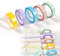 WOOXDYUK 5 Rollen 0,6 cm x 5 m Highlight Strips, Selbstklebende Farbige Notizzettel, Transparentes Klebeband, für Mache Notizen, Lehrer, Schüler (Rot, Grün, Blau, Lila, Gelb)