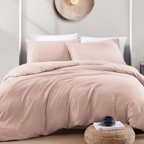 LANE LINEN Double Duvet Cover Set Sepia Rose - Pre Washed Soft Microfibre Polyester Duvet Cover with Pillow case - Bedding Quilt Cover Set