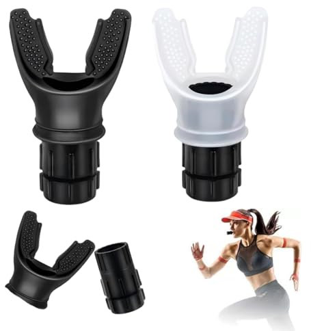 Fenglin-joy Dispositivo Allenamento di Ipossia, 2 pezzi Dispositivo di Esercizio di Respirazione Portatile Lung Trainer Sport con resistenze regolabili per allenamento di resistenza