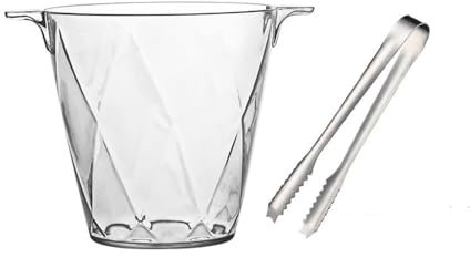 Secchiello per il ghiaccio da 1,5 litri per 1 bottiglia di vino o champagne Secchiello per il ghiaccio con pinze per il ghiaccio Secchielli per il ghiaccio trasparenti Secchielli per il ghiaccio in