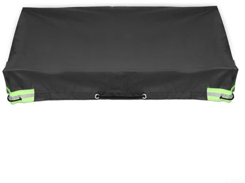 Lona impermeable para remolques, construcción resistente con tela Oxford y PVC para resistencia a la intemperie (negro)