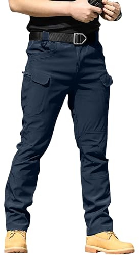 YAOBAOLE Pantalon Tactique Pantalons Militaire Homme Treillis Pantalon Homme Cargo Pantalons de Randonnée Bleu Marine XL