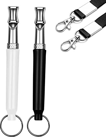Petiddy 2 Pack Dog Whistle, Dog Whistle to Stop Barking Neighbors Dog, Adjustable Ultrasonic Silent Dog Whistle, Professional Recall Dog Training Whistles, with Lanyard