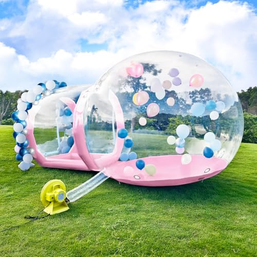 Inflatable Bubble Dome Tent, 10ft Clear PVC Waterproof Garden Tent with Blower & Pump, for Kids and Party, Commercial Grade with 6ft Tunnel