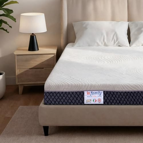 INmaterassi - Materasso Galaxy con Memory Gel e Carbon, 11 Zone Ergonomiche, Rigidità Alta, Rivestimento Sfoderabile, Anallergico e Antiacaro, Alto 22 cm, Letto Matrimoniale 160 x 190 cm