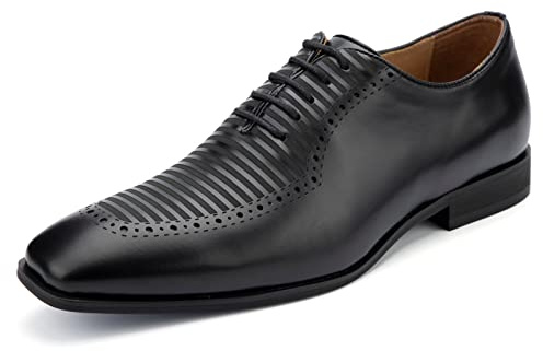 MEIJIANA Oxfordskor Herr Oxfordskor Snörskor Klassiska Eleganta Skor Kostymskor för män, Svart-03, 44 EU (11 UK)