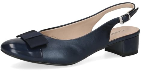 CAPRICE Damen Slingpumps mit Schleife Elegant, Blau (Navy Comb), 38.5 EU