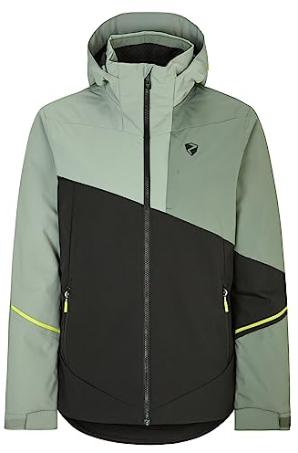 Ziener Herr TIMPA skidjacka/snowboardjacka | ventilerande, vattentät, svart. grön mud, 58