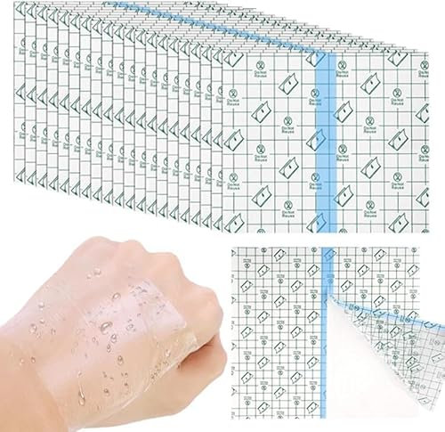 100pcs Bandage Transparent Imperméable,BetterJonny 10 * 10cm Bandage Adhésif Imperméable et pour Tatouage Bandage Transparent pour Sport Douches Tatouages