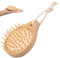 Mini-Bambusbürste für Haarwachstum, Bambus-Haarbürste, Massagegerät, Mini-Borsten, natürliche Holz-Kopfhautbürste, Entwirrungsbürste für Frauen, kein Griff-Design, runde Holzbürste