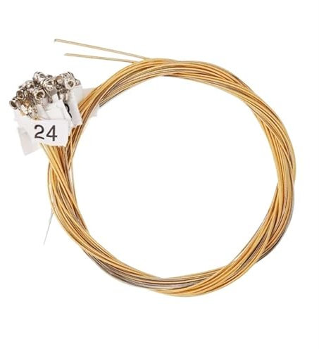 QAUUCP 1Set 15/16/19/21/24 Saiten Lyra Harfe Messing Saiten Set Lyra Harfe Nylon String Ersatz Lyra Saiten Anfänger Instrumente Lyra Harfe Saitenersatz(24 Brass Strings)