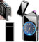 Mechero eléctrico, arco eléctrico, con reloj y función de iluminación LED, resistente al viento, encendedor eléctrico, regalo para hombres, con caja de regalo