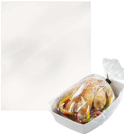 20 Pack Oven Baking Bags for Turkey, Meat & Seafood - 25x38 cm Reusable Cooking Bags, Heat-Resistant for Grilling, Roasting, Baking Vegetables, Bread & More