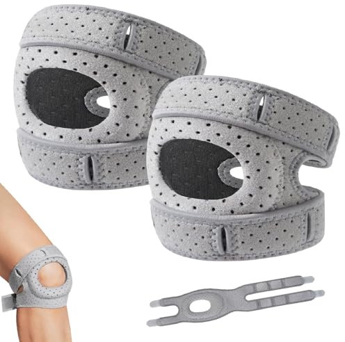 BAISHUWU Genouillères Ortho, 2 Pièces Ortho Attelle Genou Sport, genouillères réglables pour la course, Genouillère Rotulienne et Ligamentaire, pour les sports de plein air, sangles amortissantes