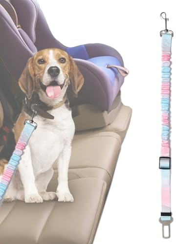 Cintura Di Sicurezza Per Cani,Cintura Di Sicurezza Regolabile Per Cani In Automobile - Retrattile con Ammortizzazione Elastica per Viaggi in Veicolo