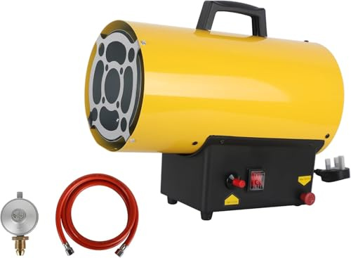 lNGRIKT 30KW Portable LPG Gas Forced Air Space Heater, 102300 BTU/hr Propane Hot Air Blower, Industrial Heater for Workshop/Warehouse/Construction Sites, Fuel Consumption 2.1kg/h, Yellow