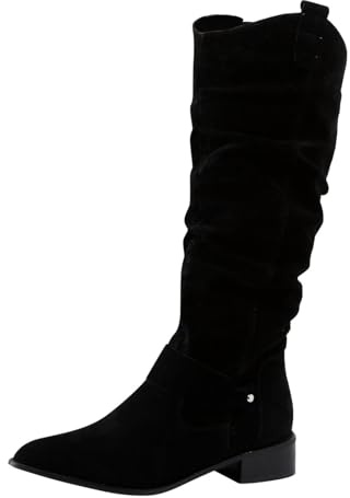 Generisch Botas por encima de la rodilla para mujer, botas anchas de caña ancha, botines de caña ancha, botas altas para piernas gruesas, elásticas, altas y fáciles de poner en la rodilla, alta moda