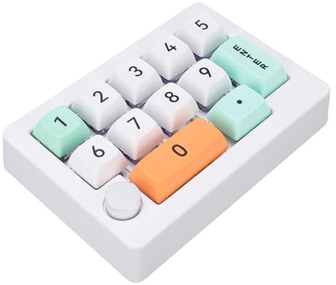 Annadue Tastiera da Gioco Meccanica con una Sola Mano, Tastiera Macro Programmabile a 12 Tasti con Joystick e Manopola, Retroilluminazione RGB Sostituibile a Caldo, 3 modalità (WHITE)