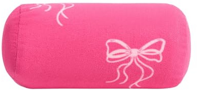 OHS Inflatable Bow Beach Pillow, Gifts for Women Lightweight Compact Back Support Bolster Pillow with Soft Microfibre Cover for Sun Loungers Poolside Portable Travel Cushion, Hot Pink - 36 x 16 x 16cm
