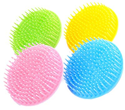 PAMINGONO Set 4 Pezzi Spazzole per Shampoo Massaggianti per Chioma in Silicone e Pp, Protezione Radici e Massaggio del Capelluto, per Uso Quotidiano in Casa Colore Casuale