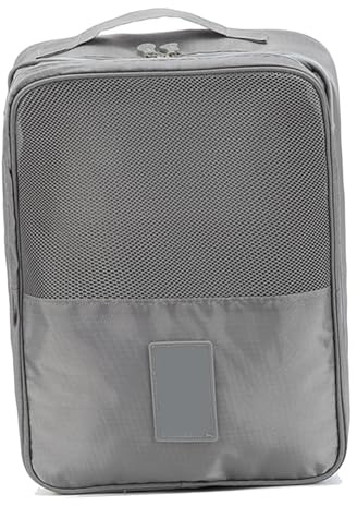 Chiyyak Organizador de Zapatos de Fácil Acceso con Bolsa de Zapatos de 3 Pares con Diseño de Asa para Viajes Deportivos (Gris)