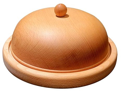 Mantequera de madera - Elegante decoración moderna cocina servir plato queso 22 cm