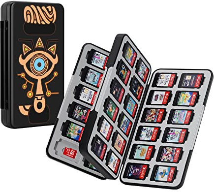 JINGDU Switch Game Case for Nintendo Switch 2/Switch/OLED/Lite, 48 Slots Game Cartridge Holder for Switch Game Cards, Soft Lining Storage Box for Switch Games and Micro SD Cards, Eye Design