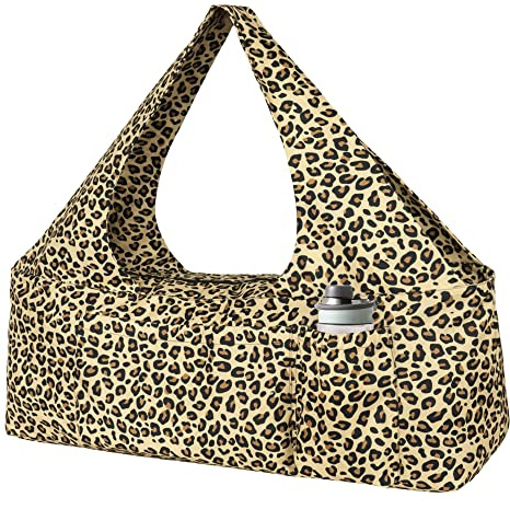 BagYG Yoga Mat Bag-Large with Strap,Zipper and Pockets Bags Carriers Fits All Your Stuff Leopard Print for Women Most Size Mats,30''x9''x11''(BagYG-31086753)