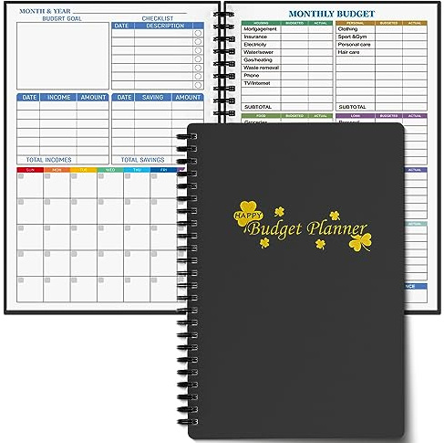 Budget Planner - Monthly Finance Organizer with Expense Tracker Notebook to Manage Your Money Effectively, Undated Finance Planner/Account Book, Start Anytime,A5(8.6x5.9 inchs),100gsm Paper (Golden)