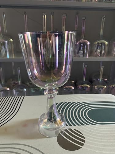 Cosmic Klangschale mit farbigem Gral F, Herzchakra, Quarz-Kristall, Klangschale, 15,2 cm