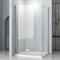 Duschkabine Falttür mit Seitenwand 120x90x195cm Eckeinstieg Duschabtrennung, beide Seiten faltbar Duschwand mit 6mm Nano ESG Glas, Silber Drehfalttür mit festem Seitenteil